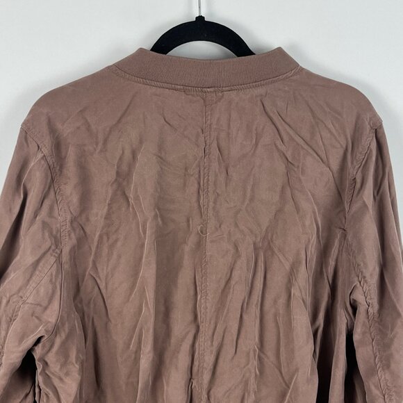 DEX Windbreaker Jacket Size 2X Pink Long Sleeve Full Zip Band Collar Pockets - Picture 7 of 9